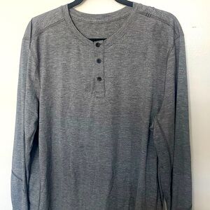 MENS XL GRAY STRETCHY LULULEMON LONG SLEEVE
